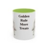 golden-retriever-mug-humor-light-green-1 11oz Funny Golden Retriever Mug, Golden Rule More Treats, Vintage Dog Coffee Mug, Dog Lover Gift