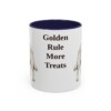 golden-retriever-mug-humor-navy-1 11oz Funny Golden Retriever Mug, Golden Rule More Treats, Vintage Dog Coffee Mug, Dog Lover Gift