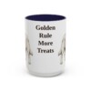 15oz Funny Golden Retriever Mug, Golden Rule More Treats, Vintage Dog Coffee Mug, Dog Lover Gift