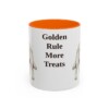 golden-retriever-mug-humor-orange-1 11oz Funny Golden Retriever Mug, Golden Rule More Treats, Vintage Dog Coffee Mug, Dog Lover Gift