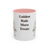 golden-retriever-mug-humor-pink-1 11oz Funny Golden Retriever Mug, Golden Rule More Treats, Vintage Dog Coffee Mug, Dog Lover Gift