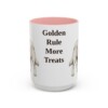 15oz Funny Golden Retriever Mug, Golden Rule More Treats, Vintage Dog Coffee Mug, Dog Lover Gift