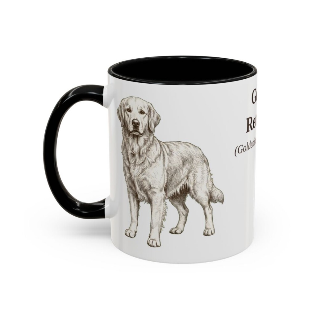 11oz Golden Retriever Latin Mug, Golden Retriever, Vintage Dog Coffee Mug, Dog Lover Gift