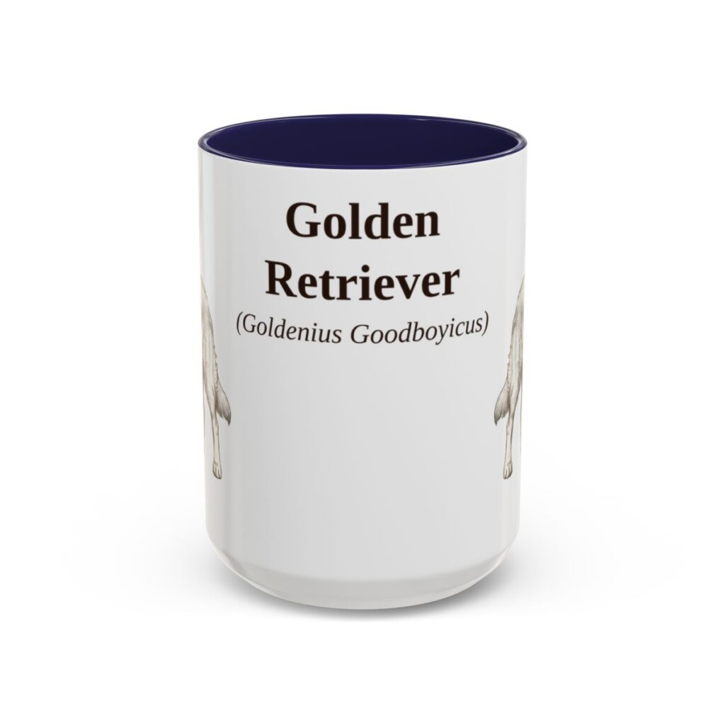 15oz Golden Retriever Latin Mug, Golden Retriever, Vintage Dog Coffee Mug, Dog Lover Gift