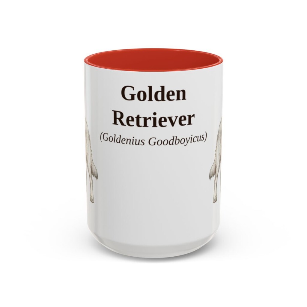 15oz Golden Retriever Latin Mug, Golden Retriever, Vintage Dog Coffee Mug, Dog Lover Gift
