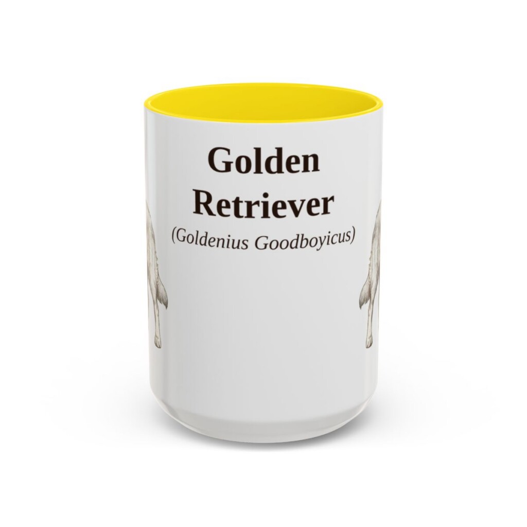 15oz Golden Retriever Latin Mug, Golden Retriever, Vintage Dog Coffee Mug, Dog Lover Gift