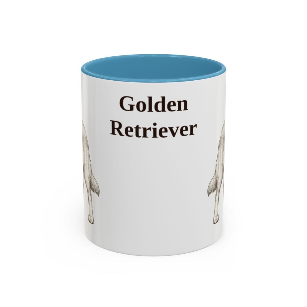 golden-retriever-mug-light-blue-1 11oz Golden Retriever Mug, Vintage Dog Portrait Coffee Mug, Dog Lover Gift