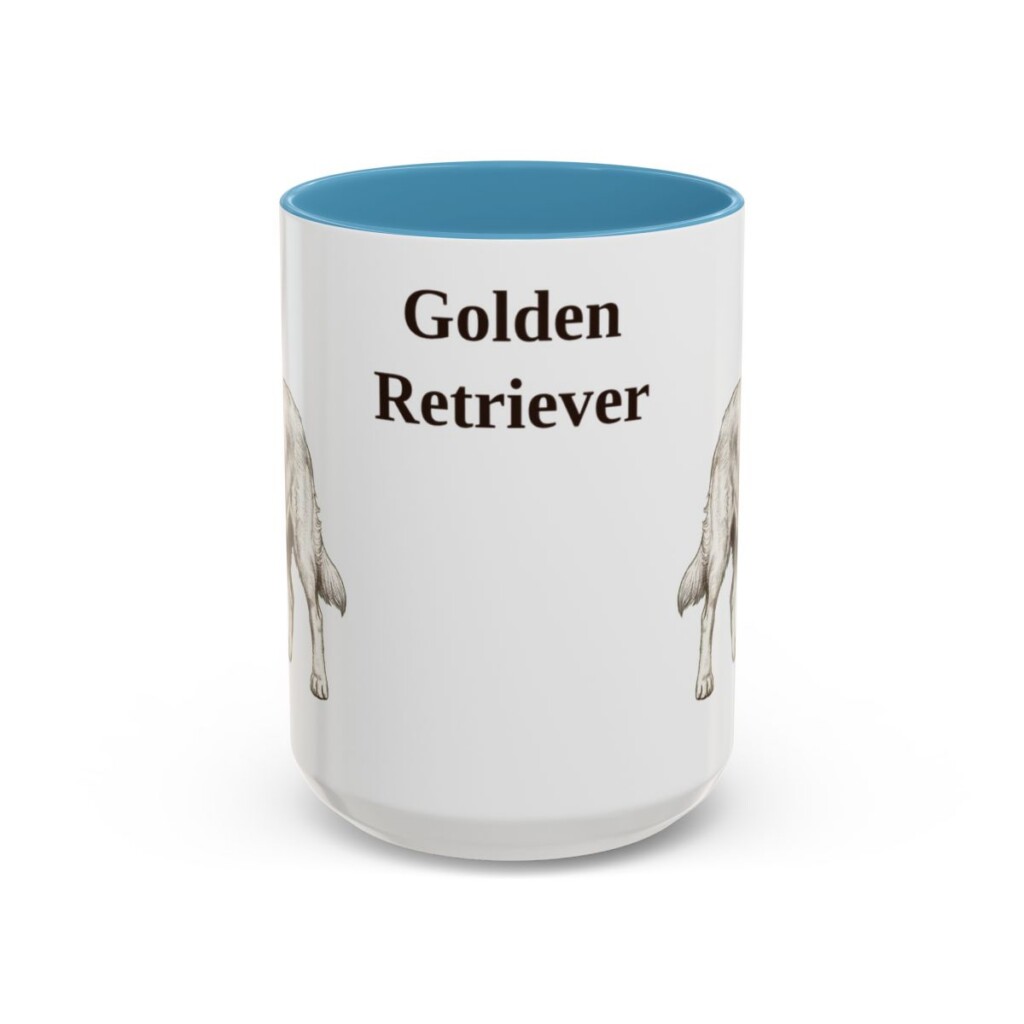 15oz Golden Retriever Mug, Vintage Dog Portrait Coffee Mug, Dog Lover Gift