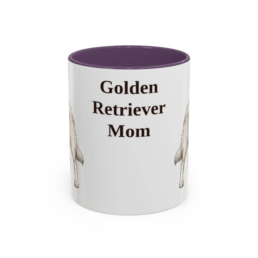 golden-retriever-mug-mom-purple-1 11oz Golden Retriever Dog Mom Mug, Vintage Sketch Coffee Mug, Dog Mom Gift