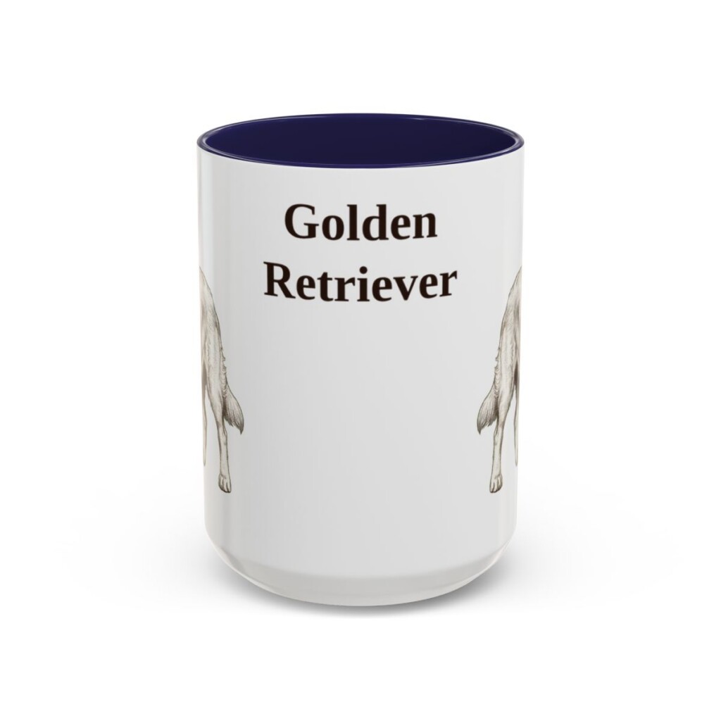 15oz Golden Retriever Mug, Vintage Dog Portrait Coffee Mug, Dog Lover Gift