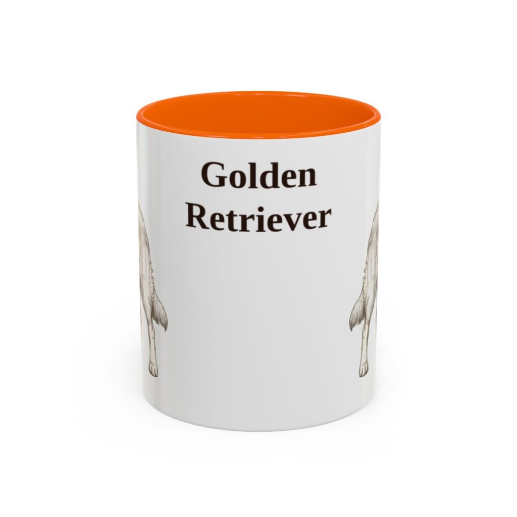 golden-retriever-mug-orange-1 11oz Golden Retriever Mug, Vintage Dog Portrait Coffee Mug, Dog Lover Gift