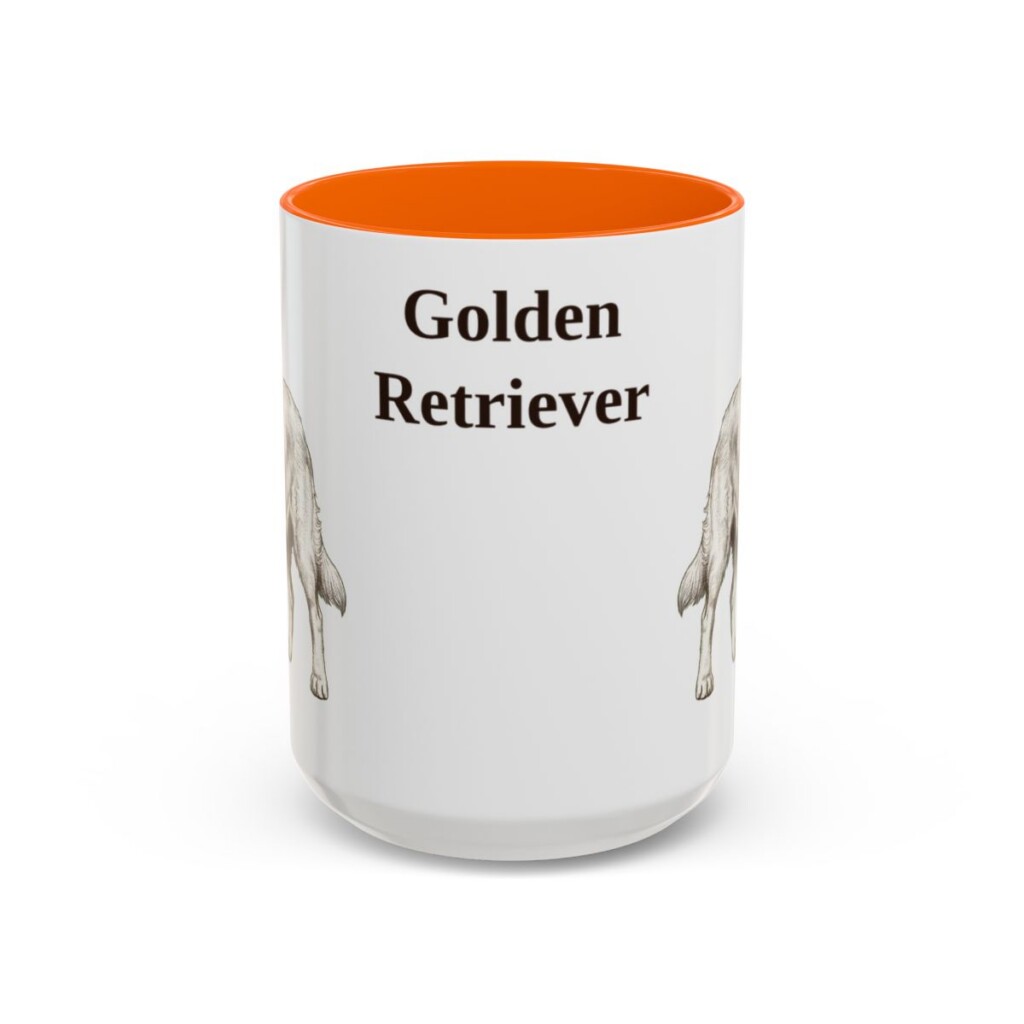 15oz Golden Retriever Mug, Vintage Dog Portrait Coffee Mug, Dog Lover Gift