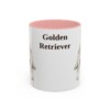 golden-retriever-mug-pink-1 11oz Golden Retriever Mug, Vintage Dog Portrait Coffee Mug, Dog Lover Gift