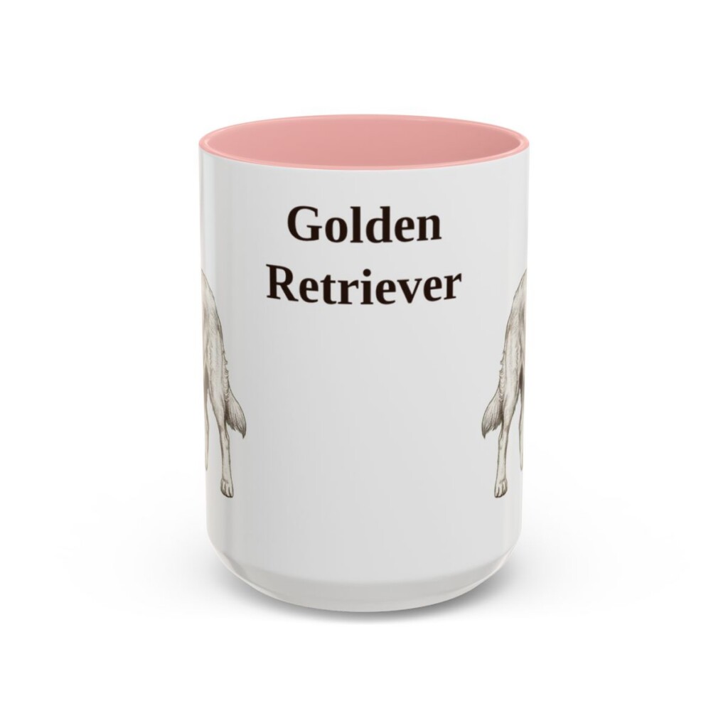 15oz Golden Retriever Mug, Vintage Dog Portrait Coffee Mug, Dog Lover Gift