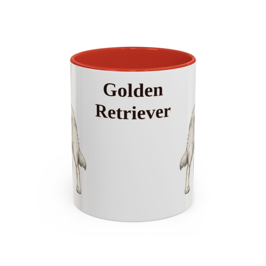 golden-retriever-mug-red-1 11oz Golden Retriever Mug, Vintage Dog Portrait Coffee Mug, Dog Lover Gift