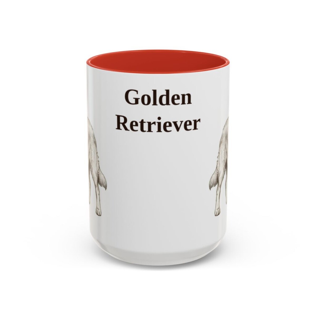 15oz Golden Retriever Mug, Vintage Dog Portrait Coffee Mug, Dog Lover Gift