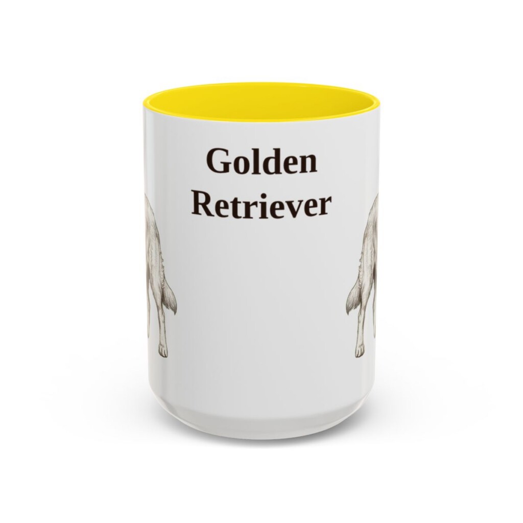 15oz Golden Retriever Mug, Vintage Dog Portrait Coffee Mug, Dog Lover Gift