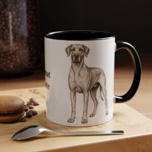 11oz Great Dane Mug, Vintage Dog Portrait Coffee Mug, Dog Lover Gift