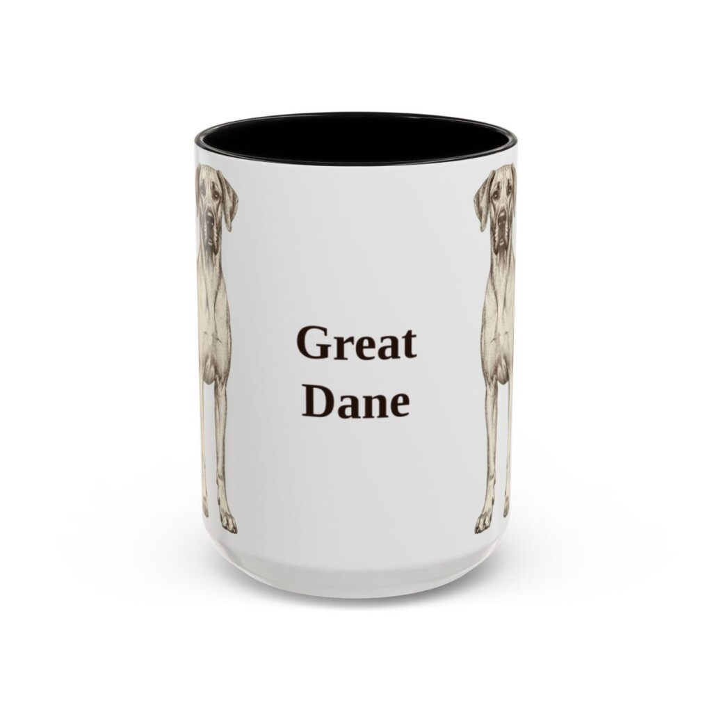 15oz Great Dane Mug, Vintage Dog Portrait Coffee Mug, Dog Lover Gift