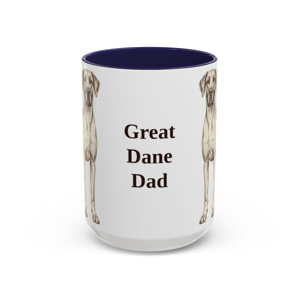 great-dane-mug-dad-navy-3 15oz Great Dane Dog Dad Mug, Vintage Sketch Coffee Mug, Dog Dad Gift