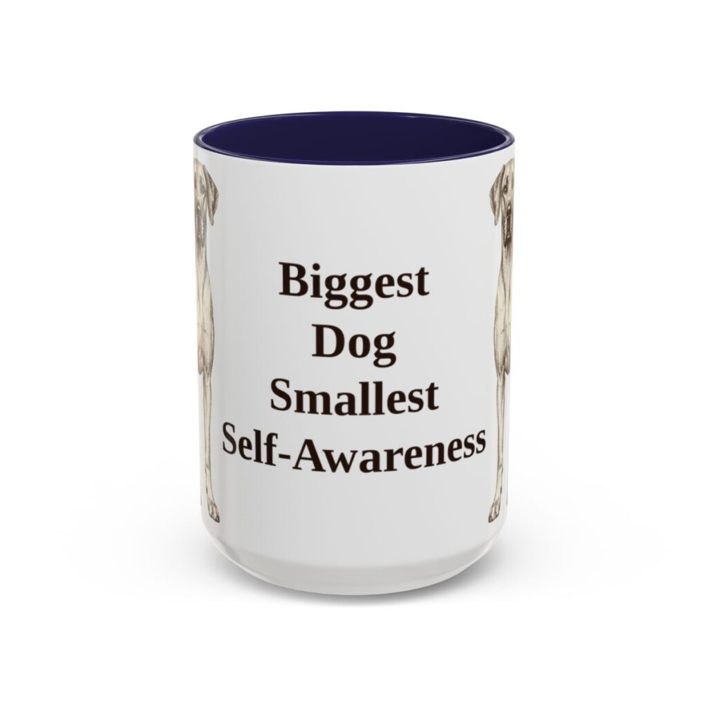 great-dane-mug-humor-navy-3 15oz Funny Great Dane Mug, Biggest Dog Smallest Self-Awareness, Vintage Dog Coffee Mug, Dog Lover Gift