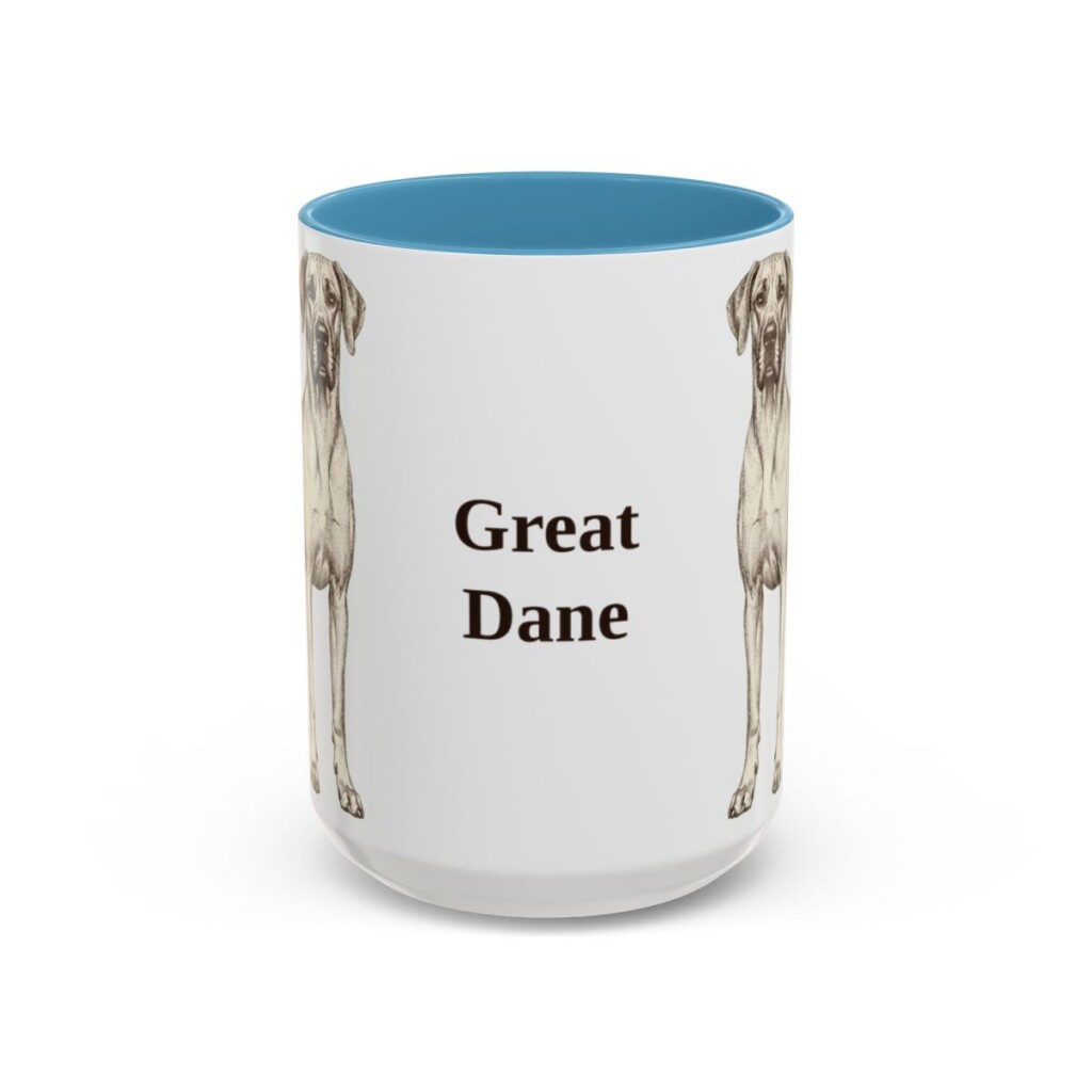 15oz Great Dane Mug, Vintage Dog Portrait Coffee Mug, Dog Lover Gift