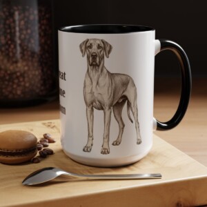 15oz Great Dane Dog Mom Mug, Vintage Sketch Coffee Mug, Dog Mom Gift