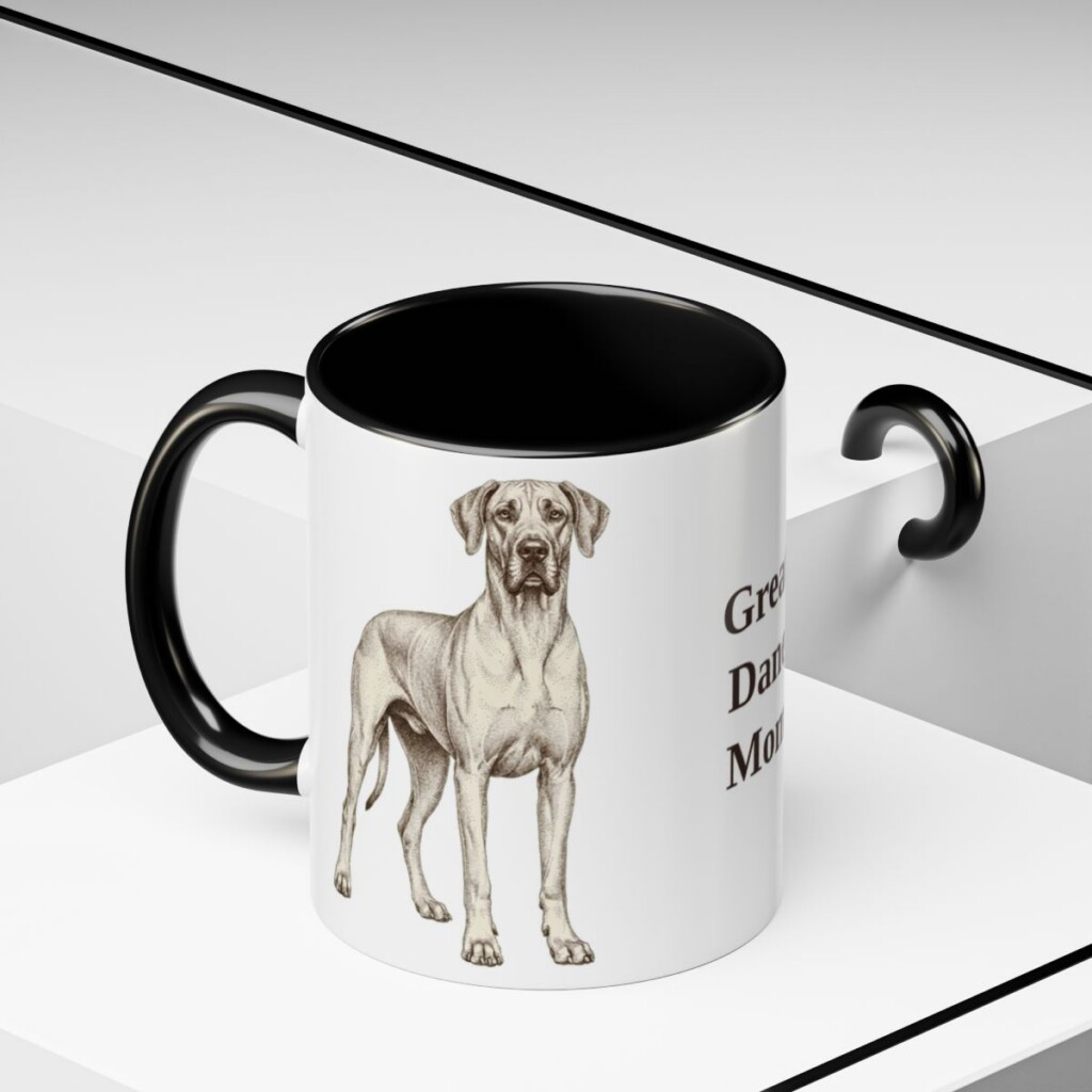 11oz Great Dane Dog Mom Mug, Vintage Sketch Coffee Mug, Dog Mom Gift