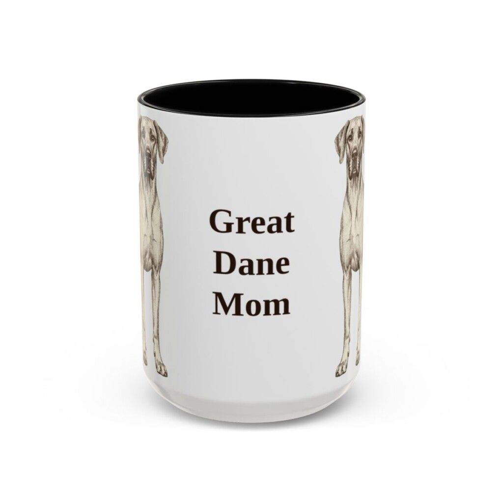 15oz Great Dane Dog Mom Mug, Vintage Sketch Coffee Mug, Dog Mom Gift