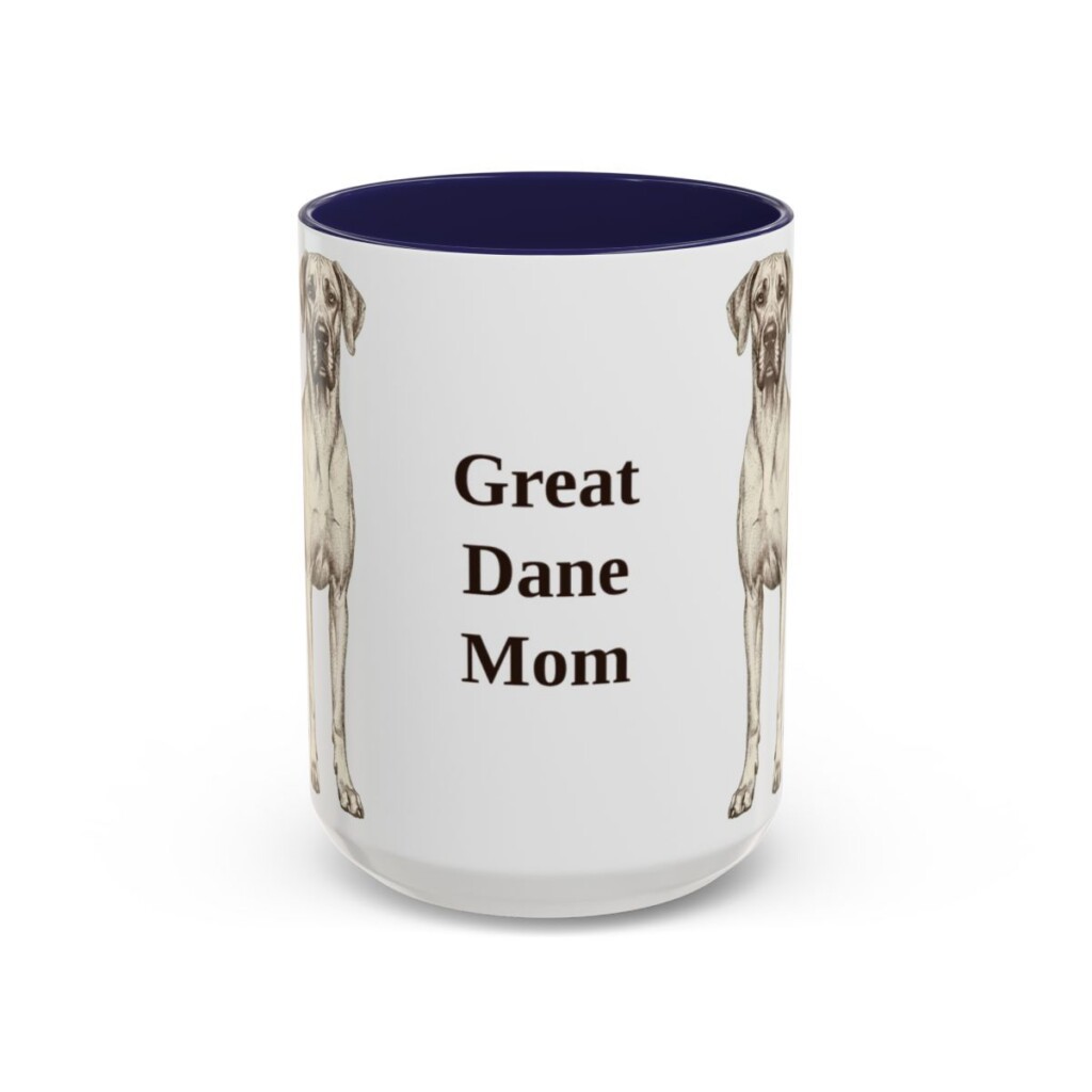 15oz Great Dane Dog Mom Mug, Vintage Sketch Coffee Mug, Dog Mom Gift