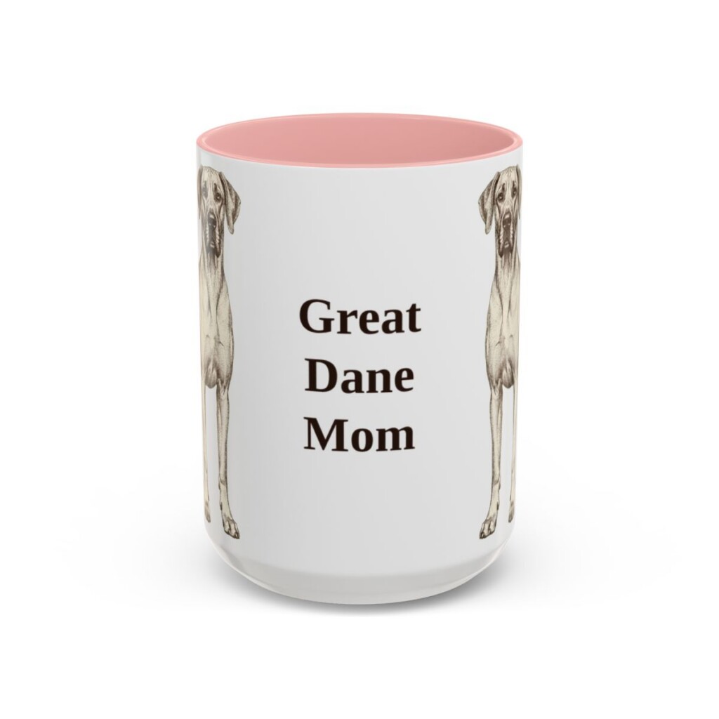15oz Great Dane Dog Mom Mug, Vintage Sketch Coffee Mug, Dog Mom Gift