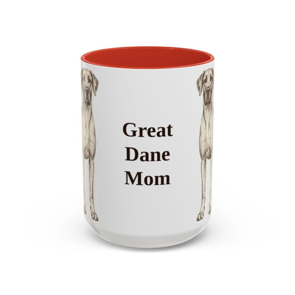 15oz Great Dane Dog Mom Mug, Vintage Sketch Coffee Mug, Dog Mom Gift