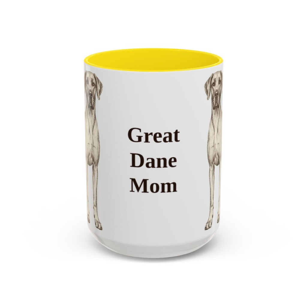 15oz Great Dane Dog Mom Mug, Vintage Sketch Coffee Mug, Dog Mom Gift
