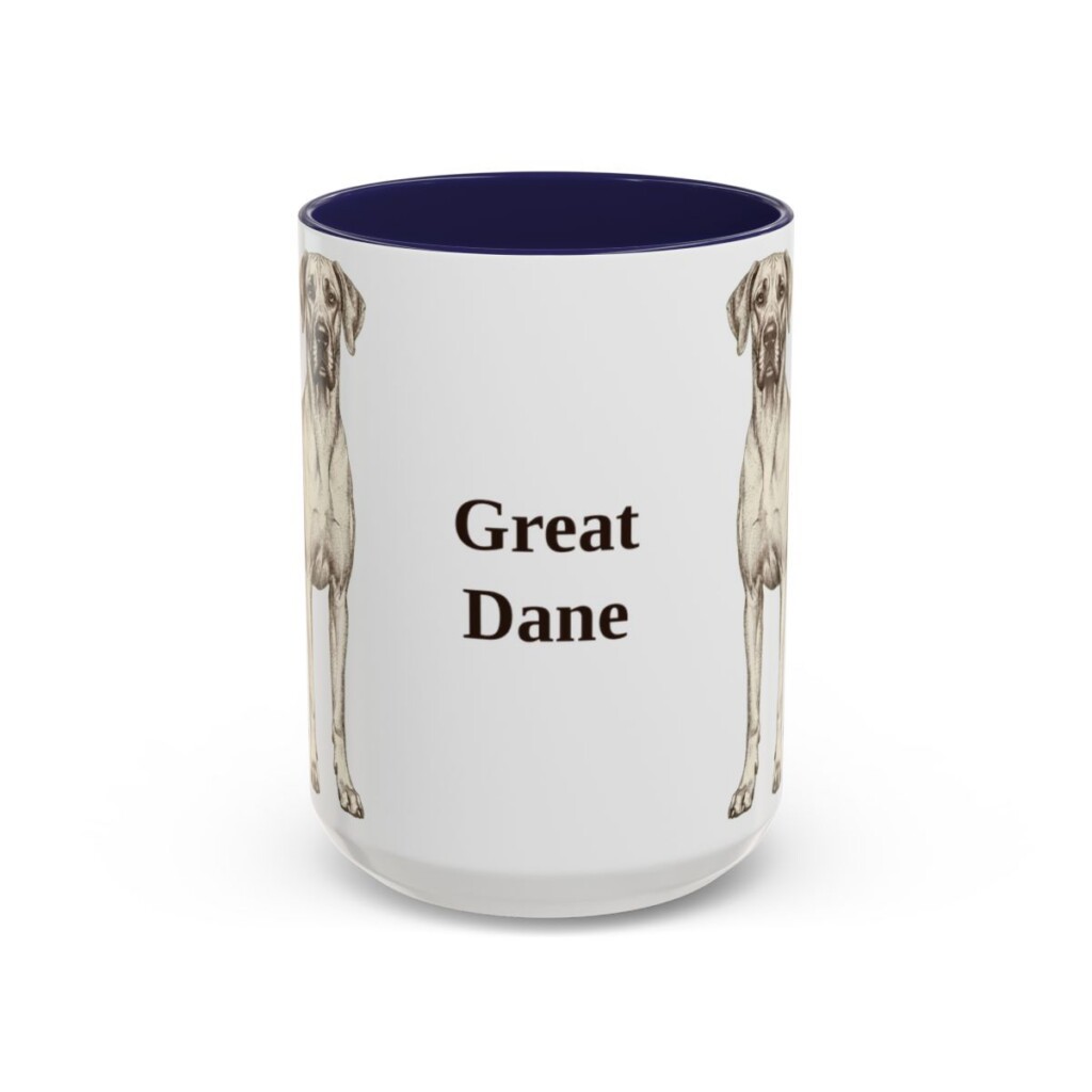 15oz Great Dane Mug, Vintage Dog Portrait Coffee Mug, Dog Lover Gift