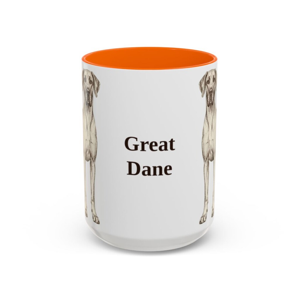 15oz Great Dane Mug, Vintage Dog Portrait Coffee Mug, Dog Lover Gift