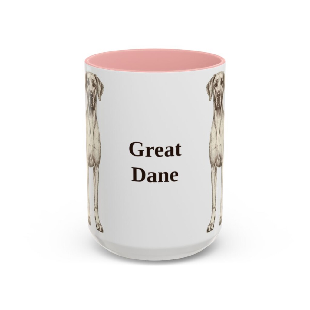 15oz Great Dane Mug, Vintage Dog Portrait Coffee Mug, Dog Lover Gift