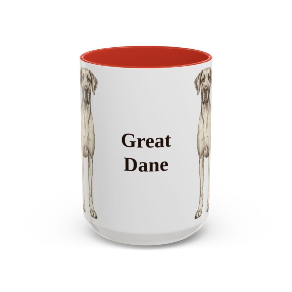 15oz Great Dane Mug, Vintage Dog Portrait Coffee Mug, Dog Lover Gift