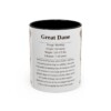 11oz Great Dane Mug, Illustrated Dog Breed Facts Coffee Mug, Vintage Dog Keepsake Gift
