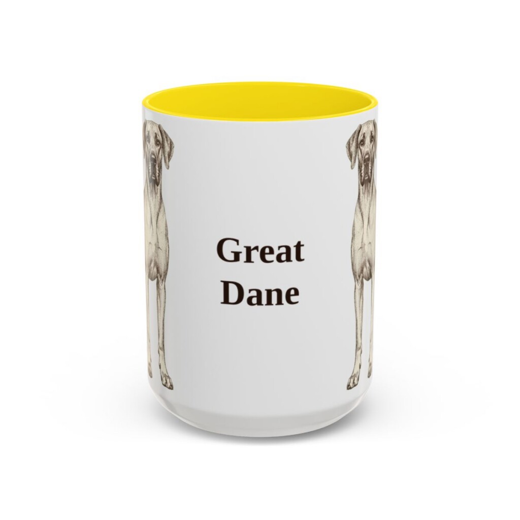 15oz Great Dane Mug, Vintage Dog Portrait Coffee Mug, Dog Lover Gift