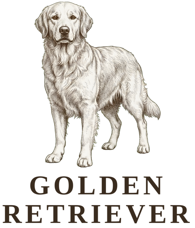 Golden Retriever vintage sketch illustration