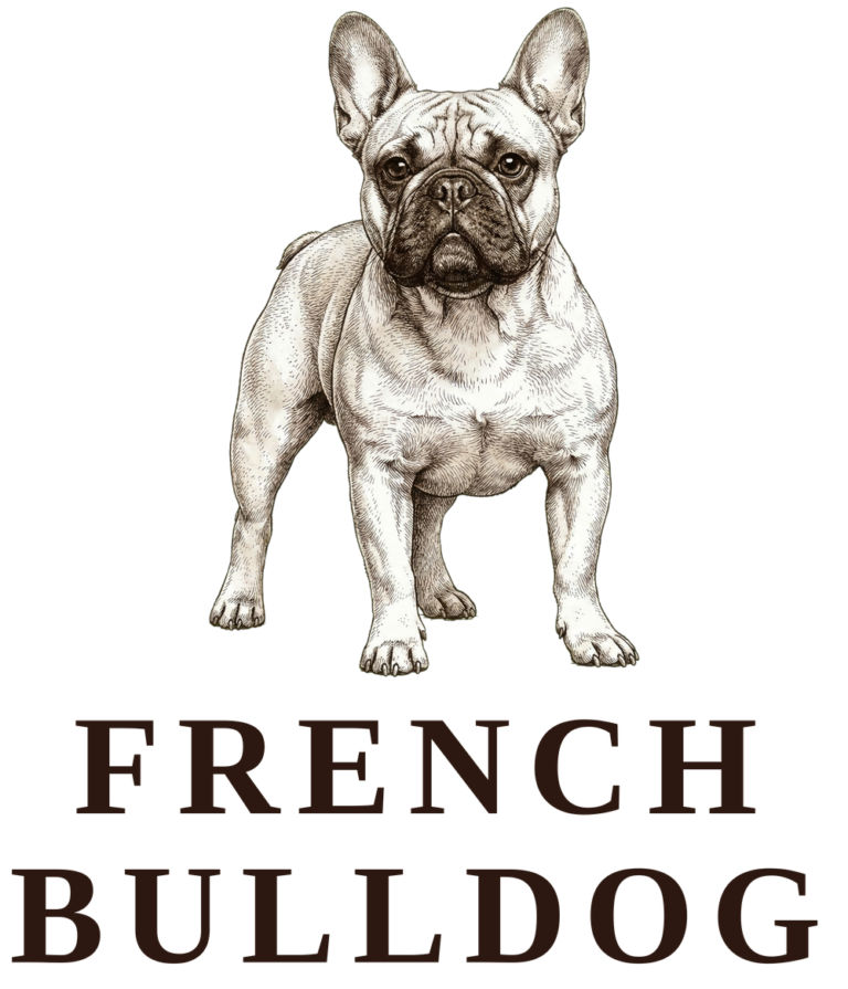 French Bulldog vintage sketch illustration