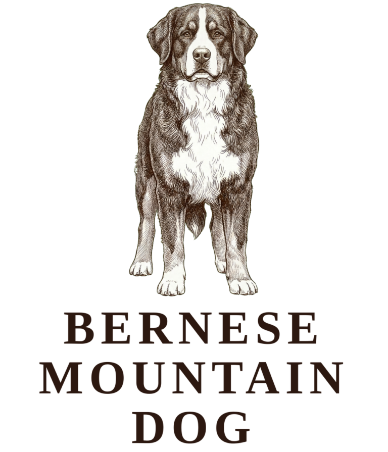 Bernese Mountain Dog vintage sketch illustration
