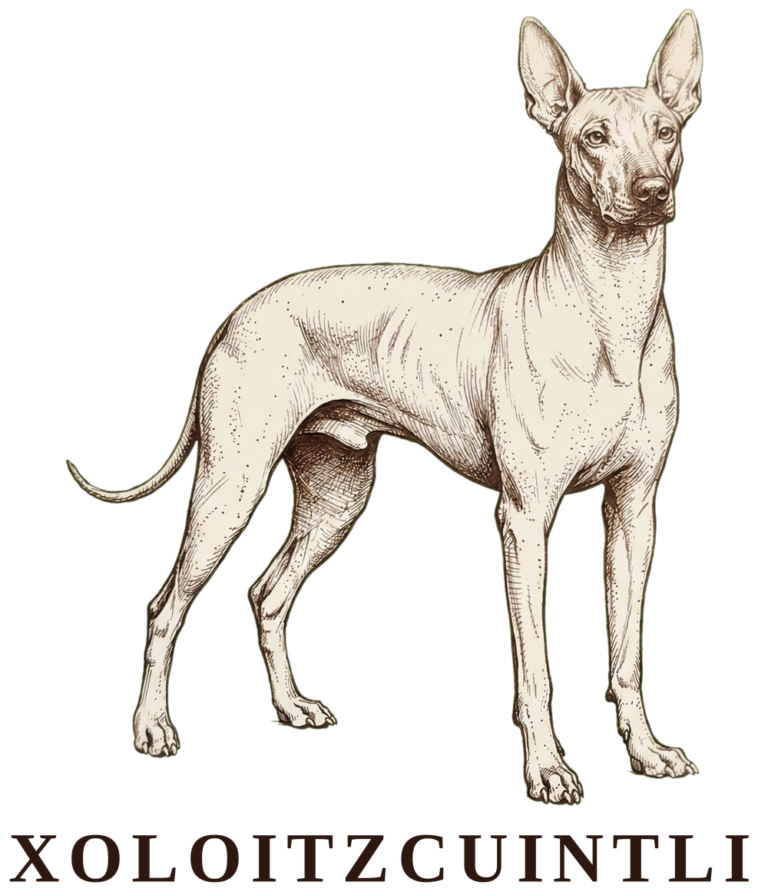 Xoloitzcuintli vintage sketch illustration