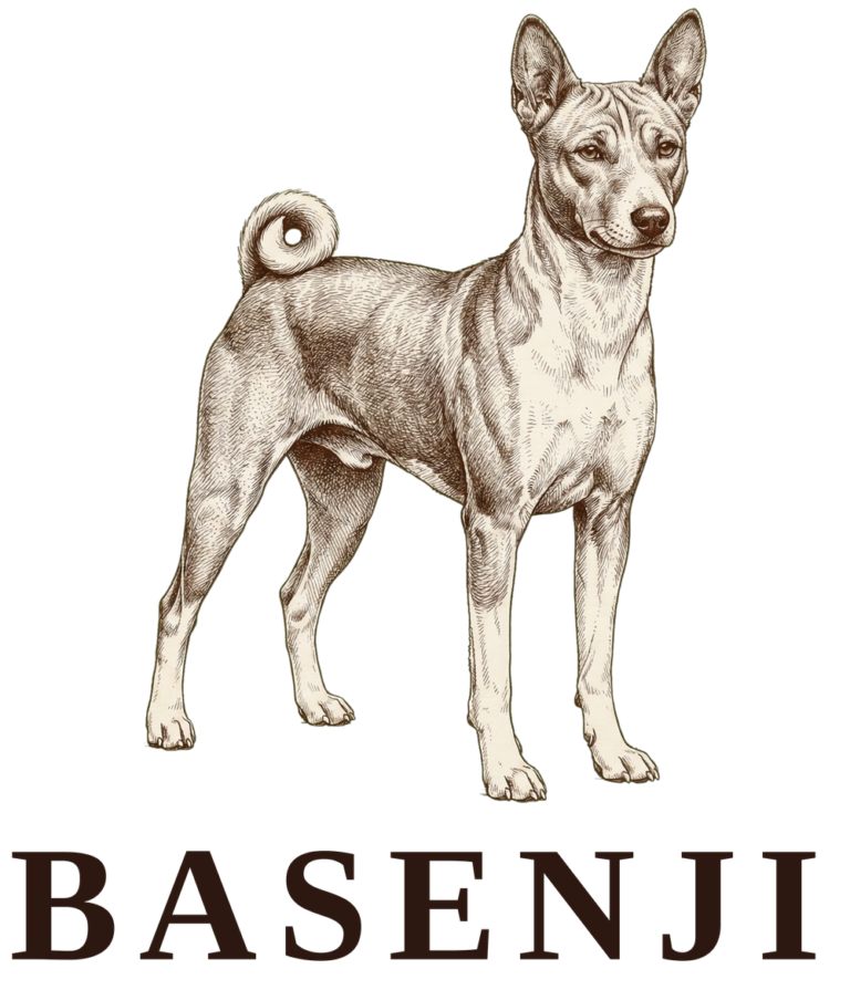 Basenji vintage sketch illustration