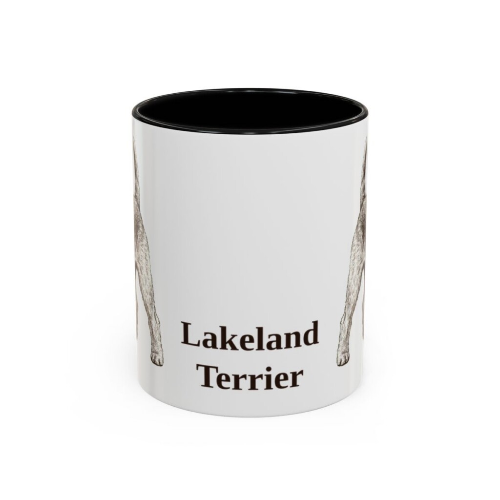 lakeland-terrier-mug-black-front-3 11oz Lakeland Terrier Mug, Vintage Dog Portrait Coffee Mug, Dog Lover Gift