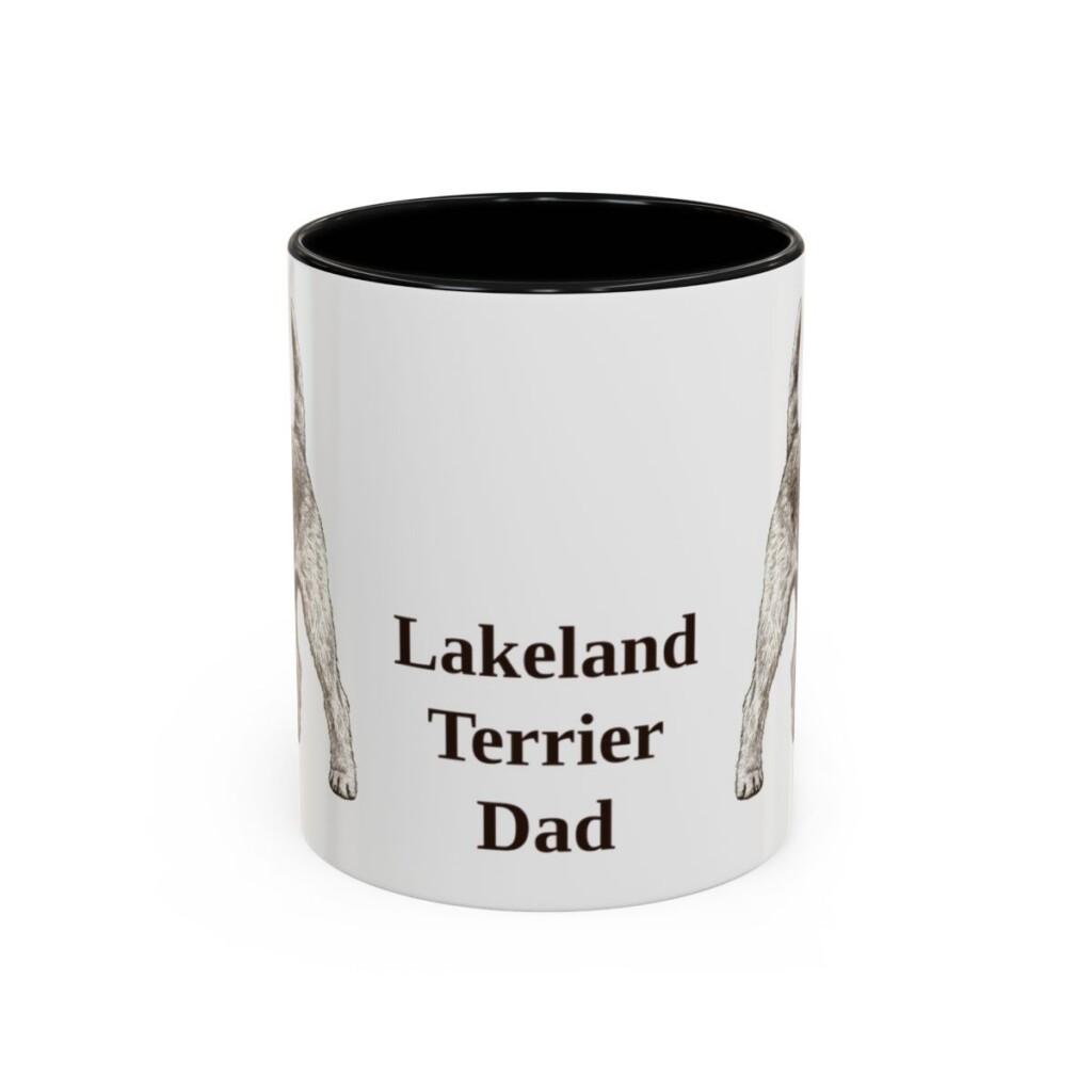 11oz Lakeland Terrier Dog Dad Mug, Vintage Sketch Coffee Mug, Dog Dad Gift