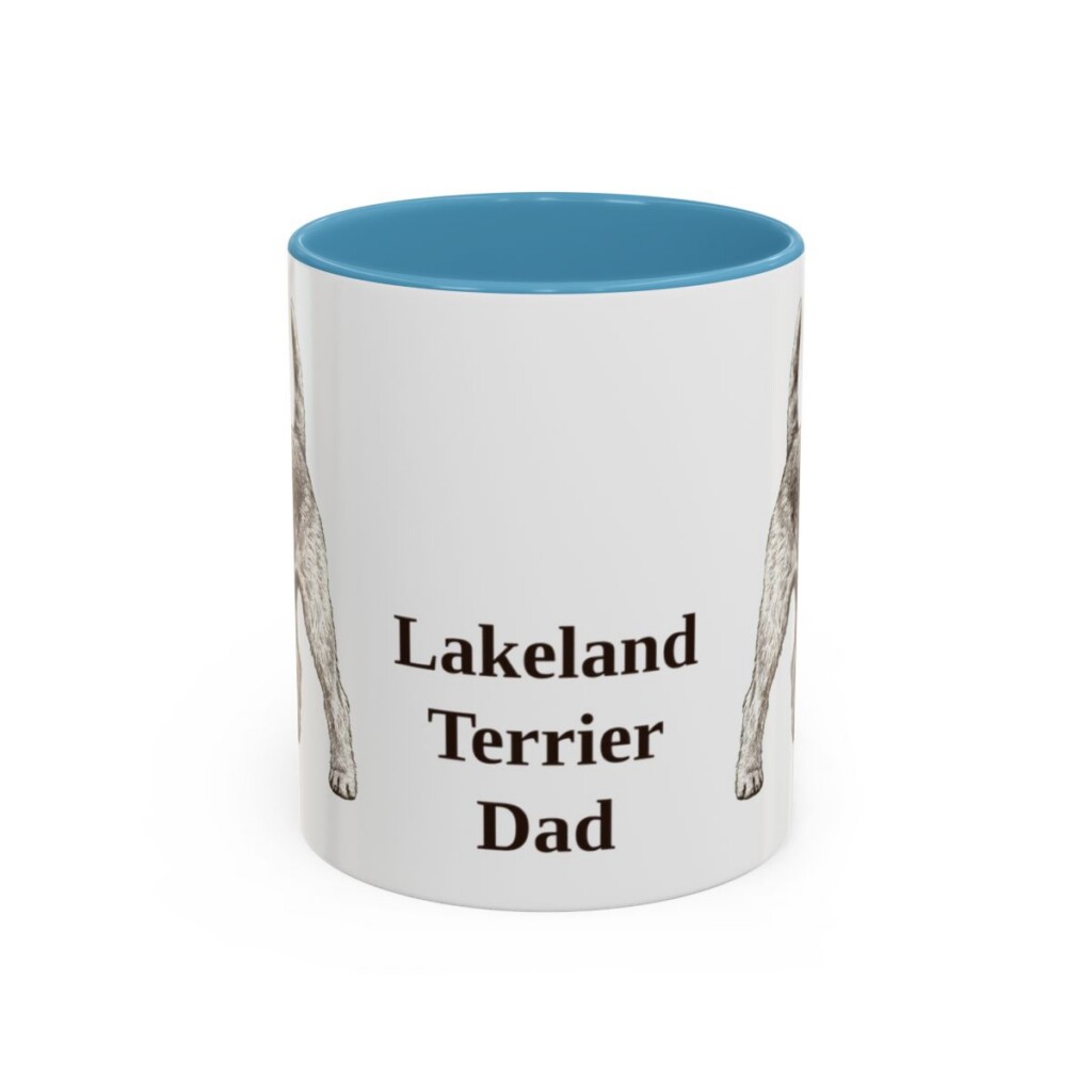 11oz Lakeland Terrier Dog Dad Mug, Vintage Sketch Coffee Mug, Dog Dad Gift