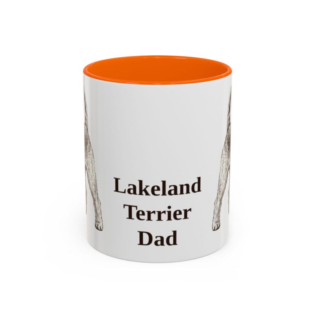 11oz Lakeland Terrier Dog Dad Mug, Vintage Sketch Coffee Mug, Dog Dad Gift