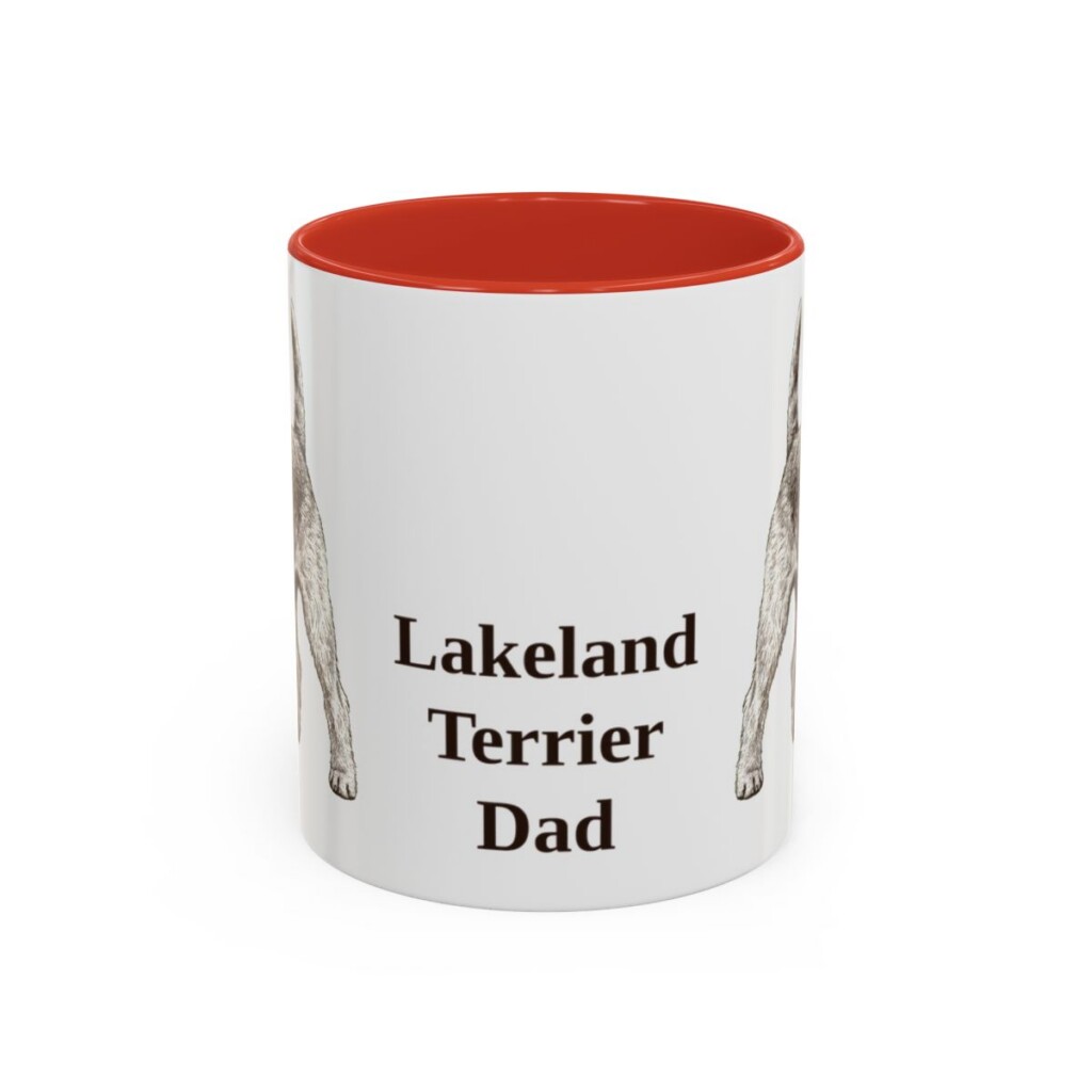 11oz Lakeland Terrier Dog Dad Mug, Vintage Sketch Coffee Mug, Dog Dad Gift