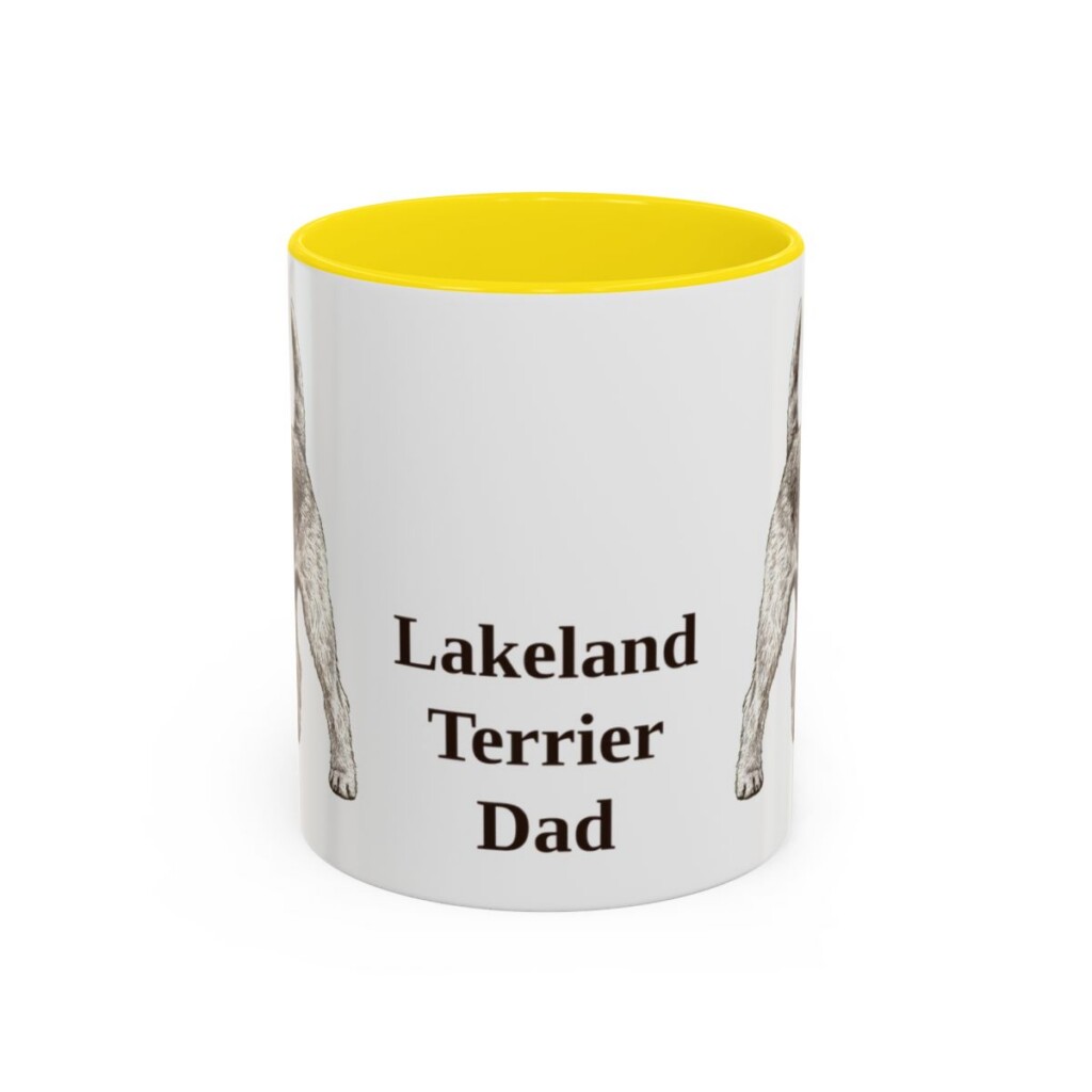 11oz Lakeland Terrier Dog Dad Mug, Vintage Sketch Coffee Mug, Dog Dad Gift